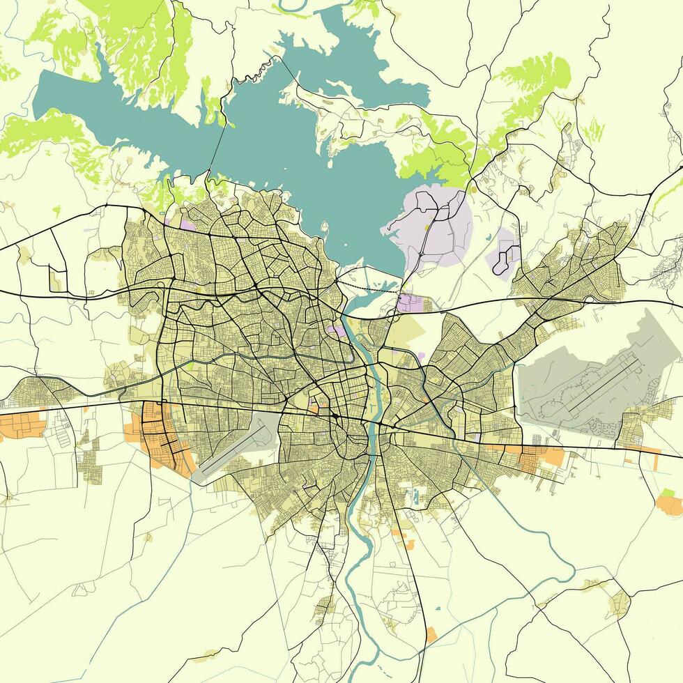 Karta av adana, resatbey, seyhan adana, turkiye vektor