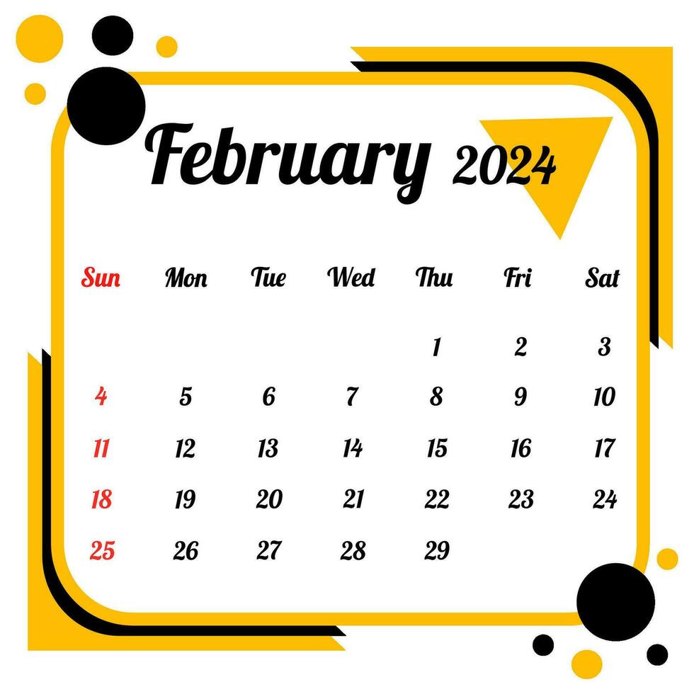 februari 2024 kalender vektor