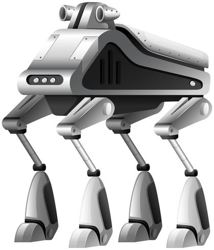 Ein moderner Roboter auf weißem Hintergrund vektor