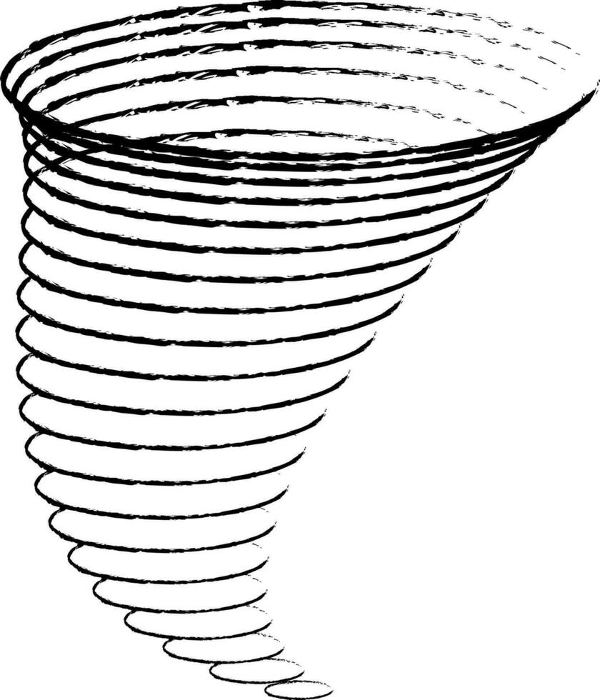 Symbol Zyklon Tornados linear eben Stil. Vektor Illustration