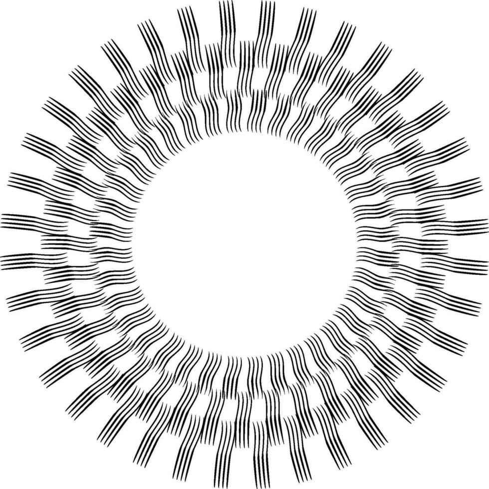 Sonne Strahlen, abstrakt Hand gezeichnet Bürsten Strahlen Sonne, Kreis Strahl vektor