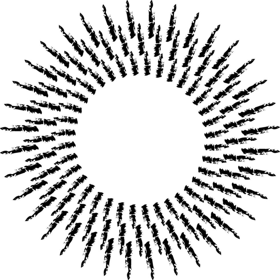 Sonne Strahlen, abstrakt Hand gezeichnet Bürsten Strahlen Sonne Kreis Strahl vektor