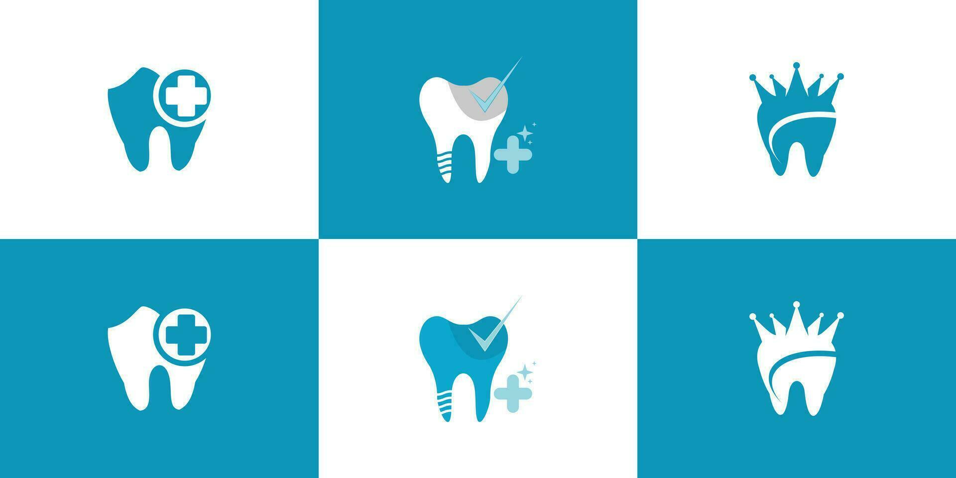 Vektor Dental Symbol Vektor Logo Design mit kreativ einzigartig einstellen Konzept Prämie Vektor