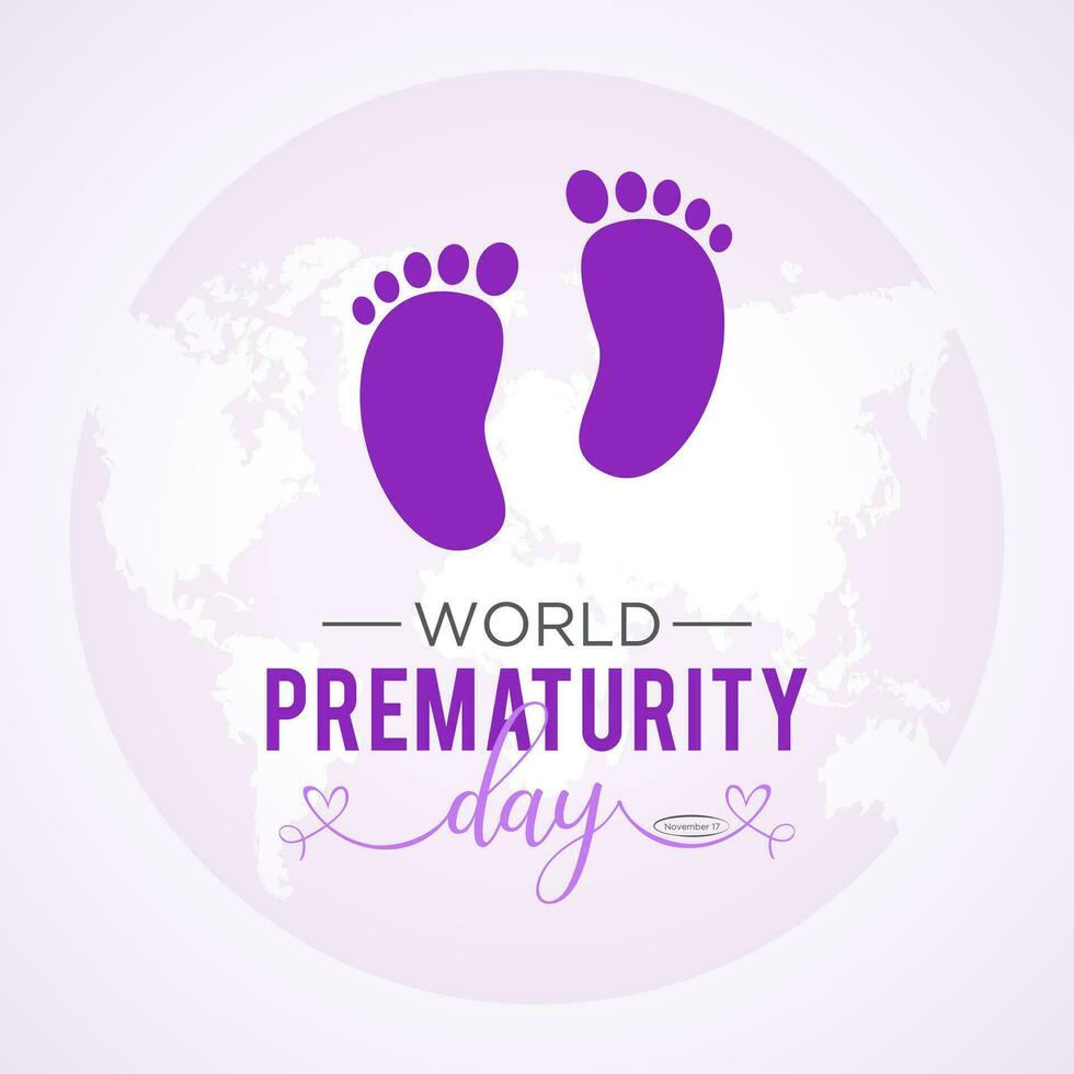 värld prematuritet dag är observerats varje år i november 17:e. vektor illustration på de tema av värld prematuritet dag. mall för baner, hälsning kort, affisch med bakgrund.