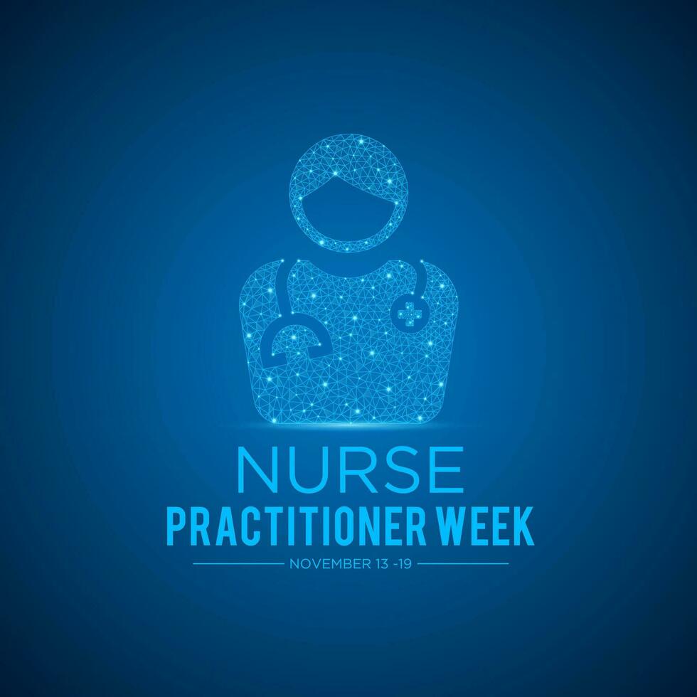 Vektor Illustration auf das Thema von National Krankenschwester Praktiker Woche beobachtete jeder Jahr im während November 13 zu 19. Vektor Vorlage zum Banner, Gruß Karte, Poster mit Hintergrund.