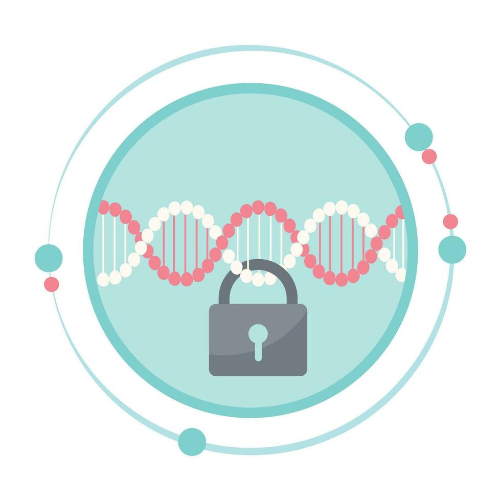 dna data Integritet vetenskaplig vektor illustration grafisk ikon