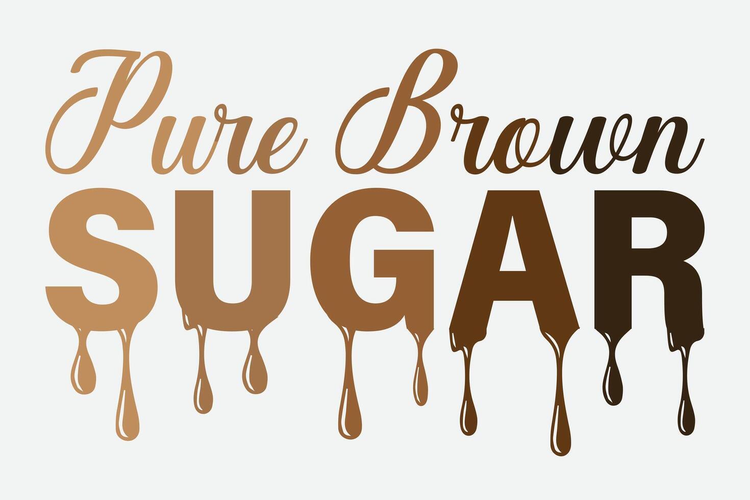 ren brun socker söt melanin afrikansk amerikan kvinnor t-shirt design vektor