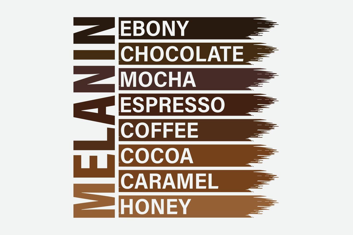 melanin ebenholts choklad mocka expresso kaffe kakao kola honung afrikansk amerikan kvinnor t-shirt design vektor