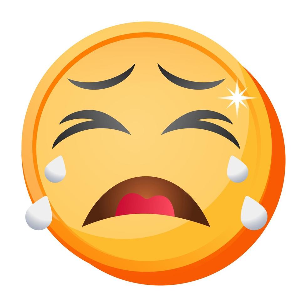 ledsen och gråtande emoji vektor