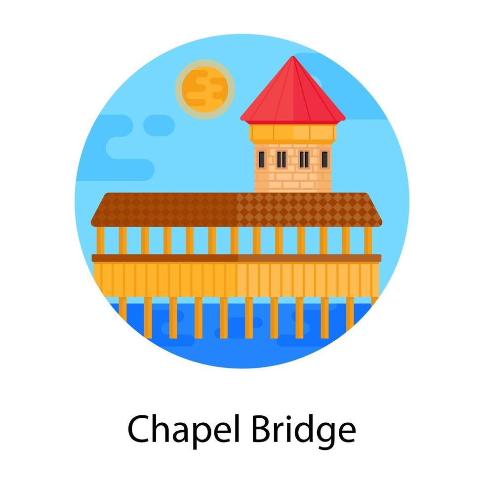 landmärke för kapellbro vektor