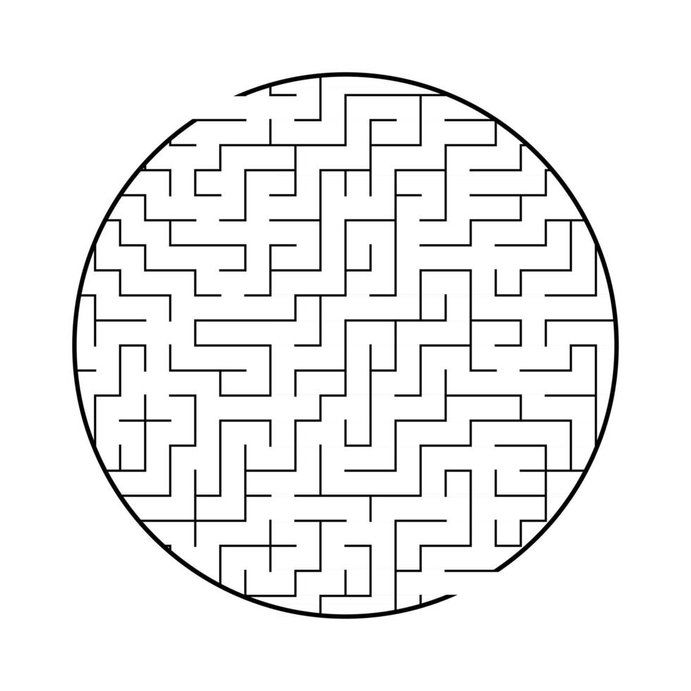abstrakt rund labyrint. spel för barn och vuxna. pussel för barn. labyrintkonst. platt vektorillustration isolerad på vit bakgrund. vektor
