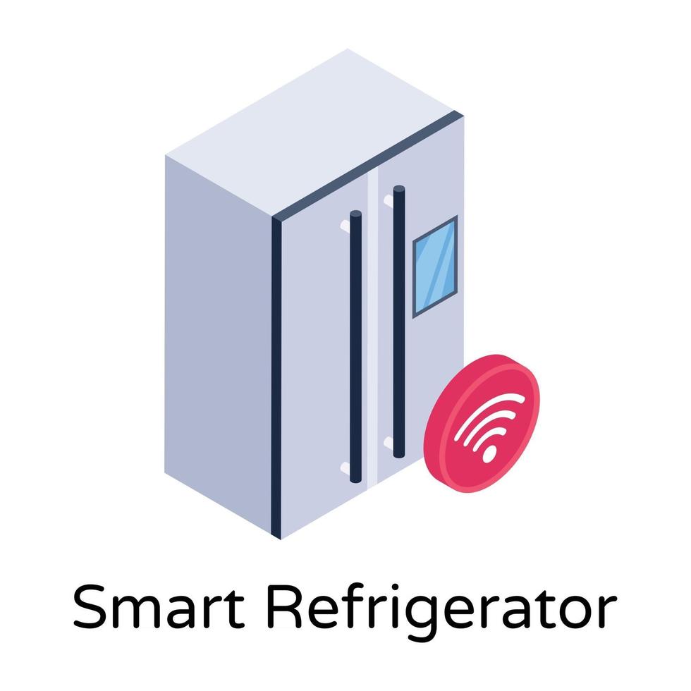 smart wifi kylskåp vektor