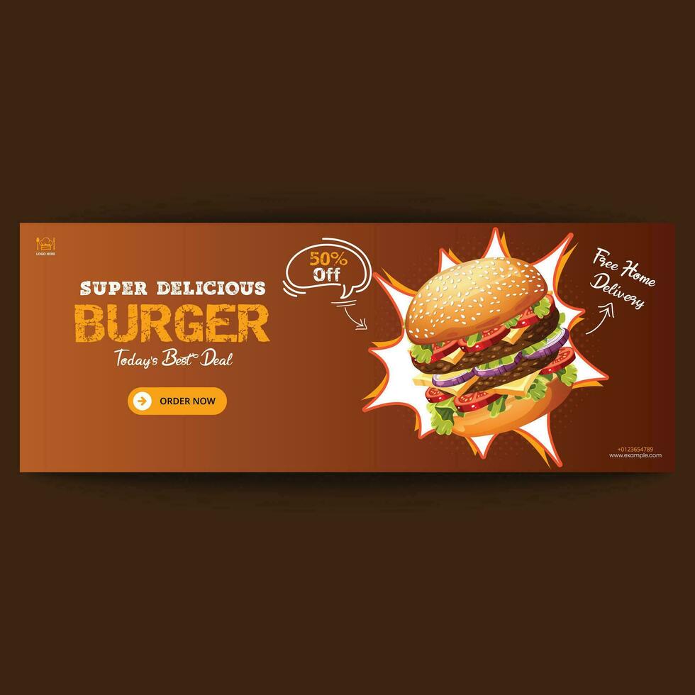 Burger schnell Essen Sozial Medien Post Design. Restaurant Banner Vorlage Design. vektor