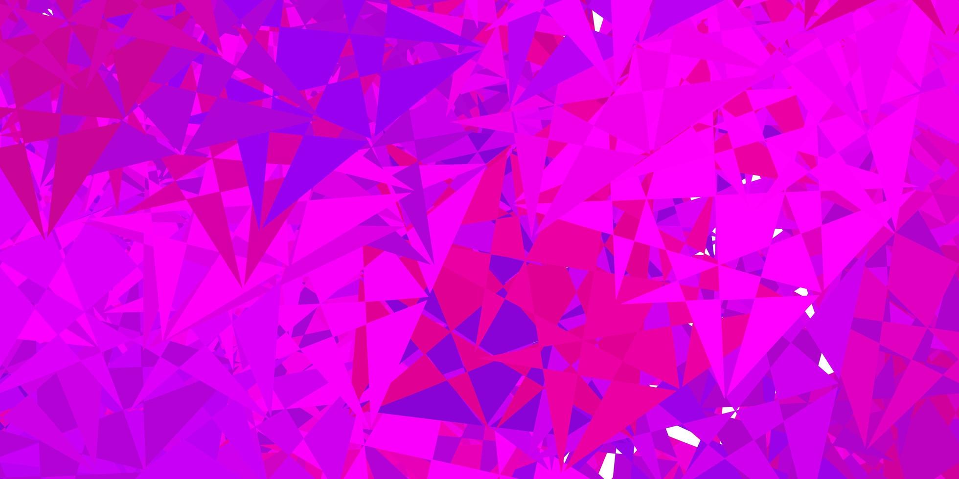 hellvioletter Vektorhintergrund mit Dreiecken, Linien. vektor