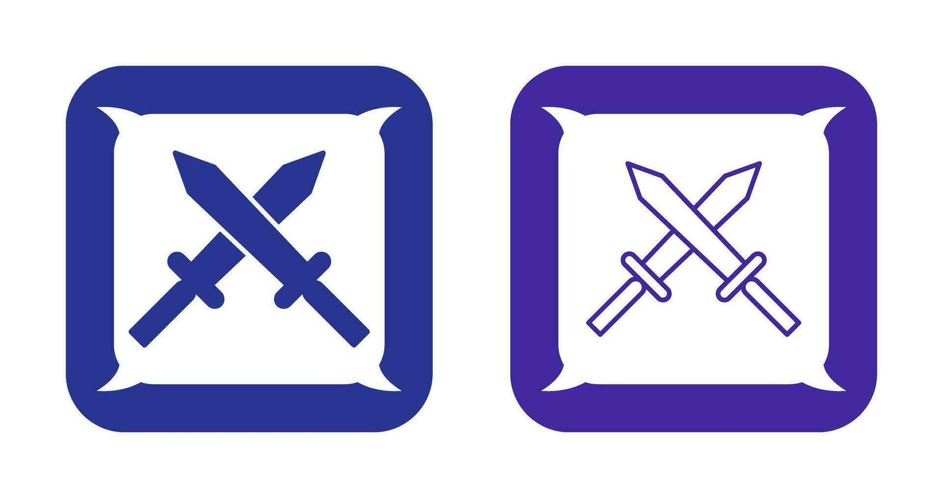 unik två svärd vektor ikon