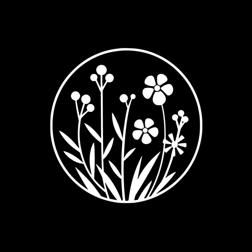 Blumen- - - minimalistisch und eben Logo - - Vektor Illustration