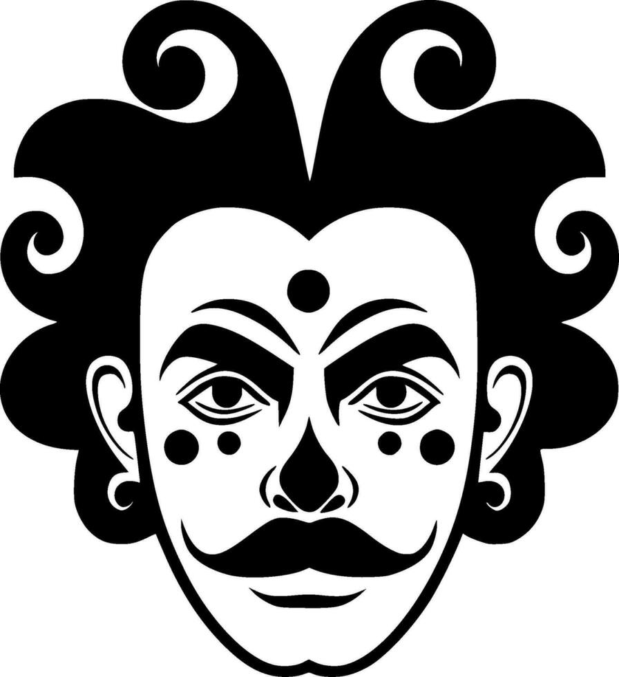 clown, minimalistisk och enkel silhuett - vektor illustration