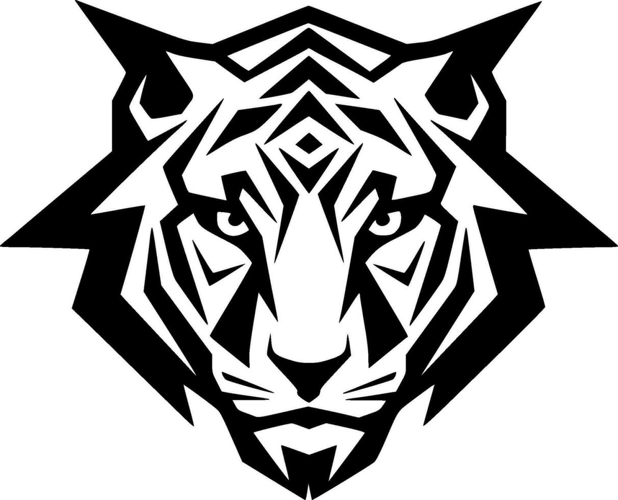 tiger - minimalistisk och platt logotyp - vektor illustration