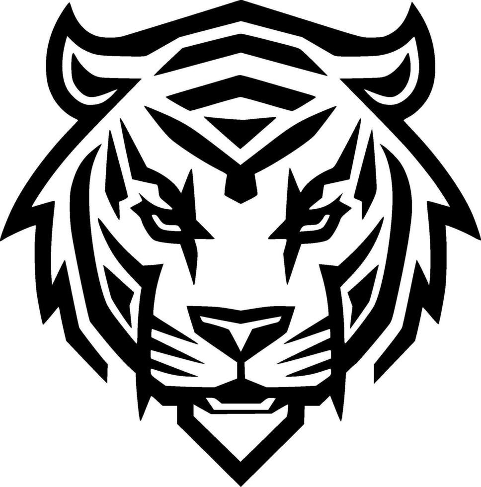 Tiger - - schwarz und Weiß isoliert Symbol - - Vektor Illustration