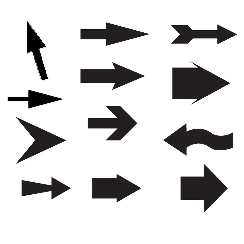 uppsättning av svart vektor pilar. pil ikon. pil vektor ikon. pil. pilar vektor samling