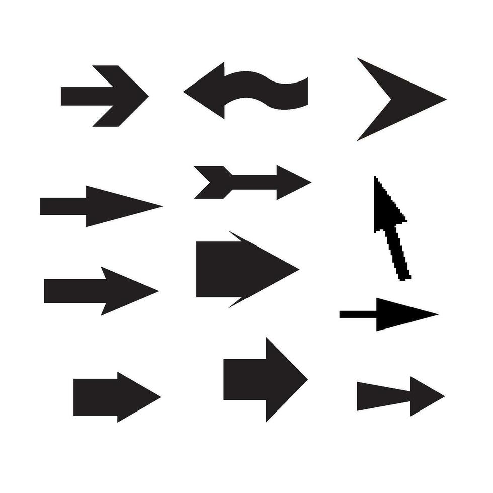 uppsättning av svart vektor pilar. pil ikon. pil vektor ikon. pil. pilar vektor samling