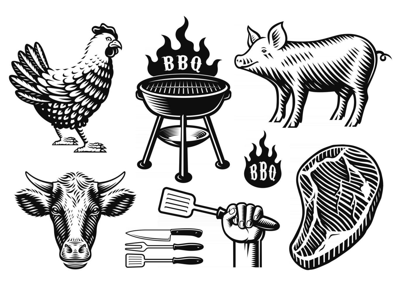 bbq vektor vintage clipart