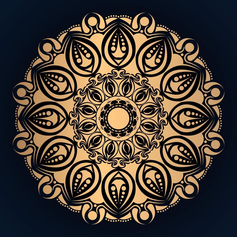 luxuriöser dekorativer Mandala-Designhintergrund mit goldencolor vektor
