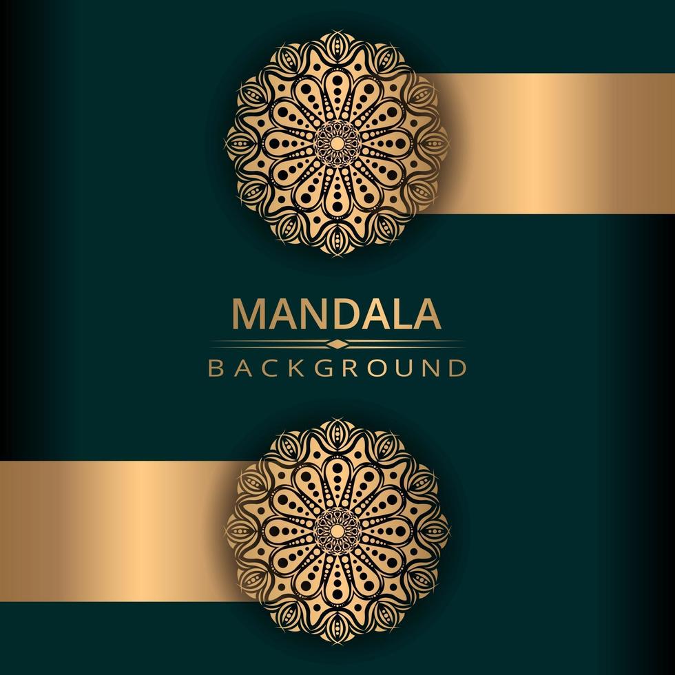 luxuriöser dekorativer Mandala-Designhintergrund mit goldencolor vektor