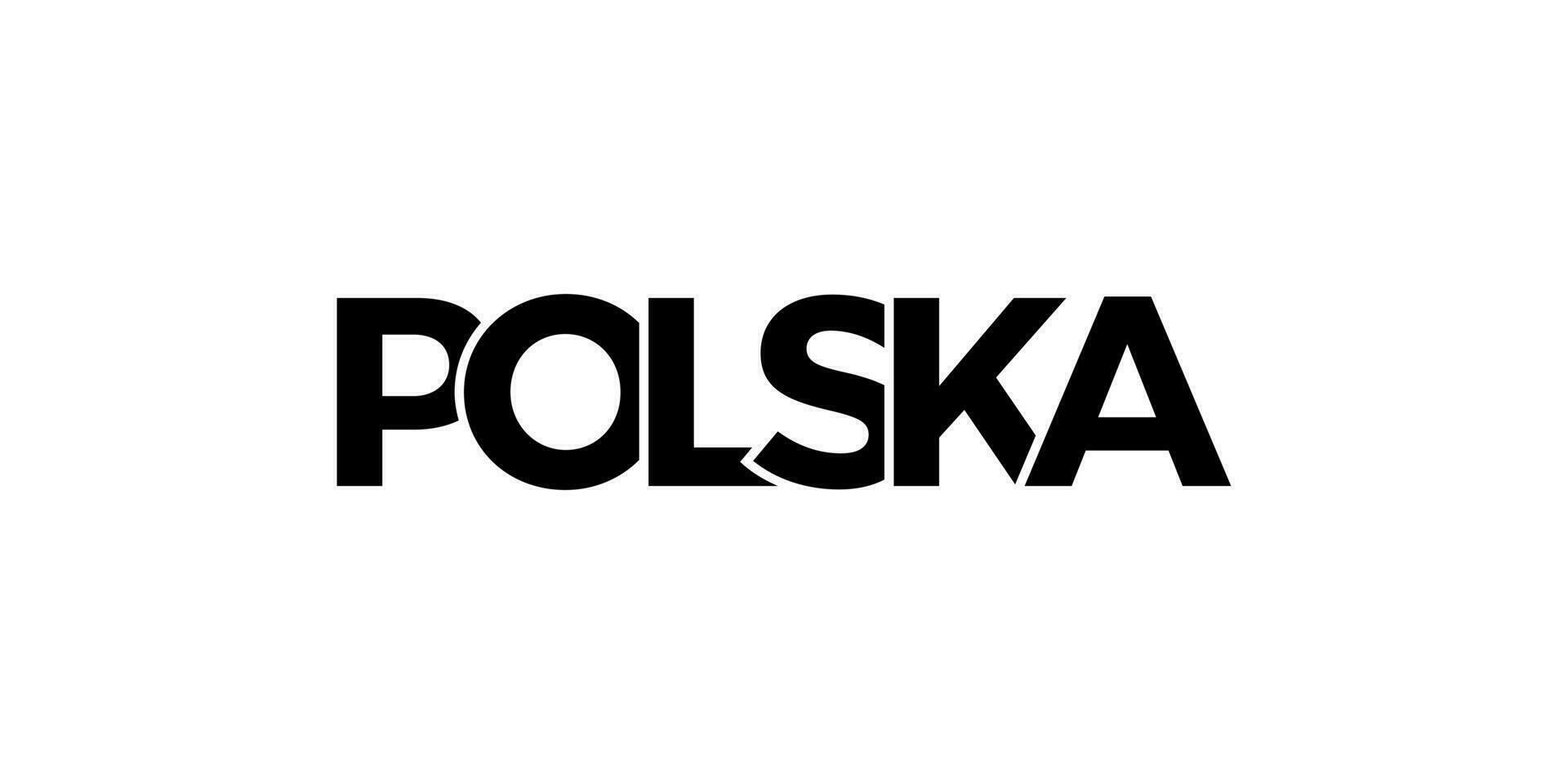 Polen Emblem. das Design Eigenschaften ein geometrisch Stil, Vektor Illustration mit Fett gedruckt Typografie im ein modern Schriftart. das Grafik Slogan Beschriftung.