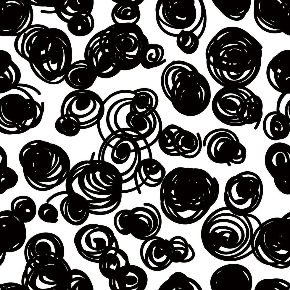 en svart och vit mönster med virvlar vektor
