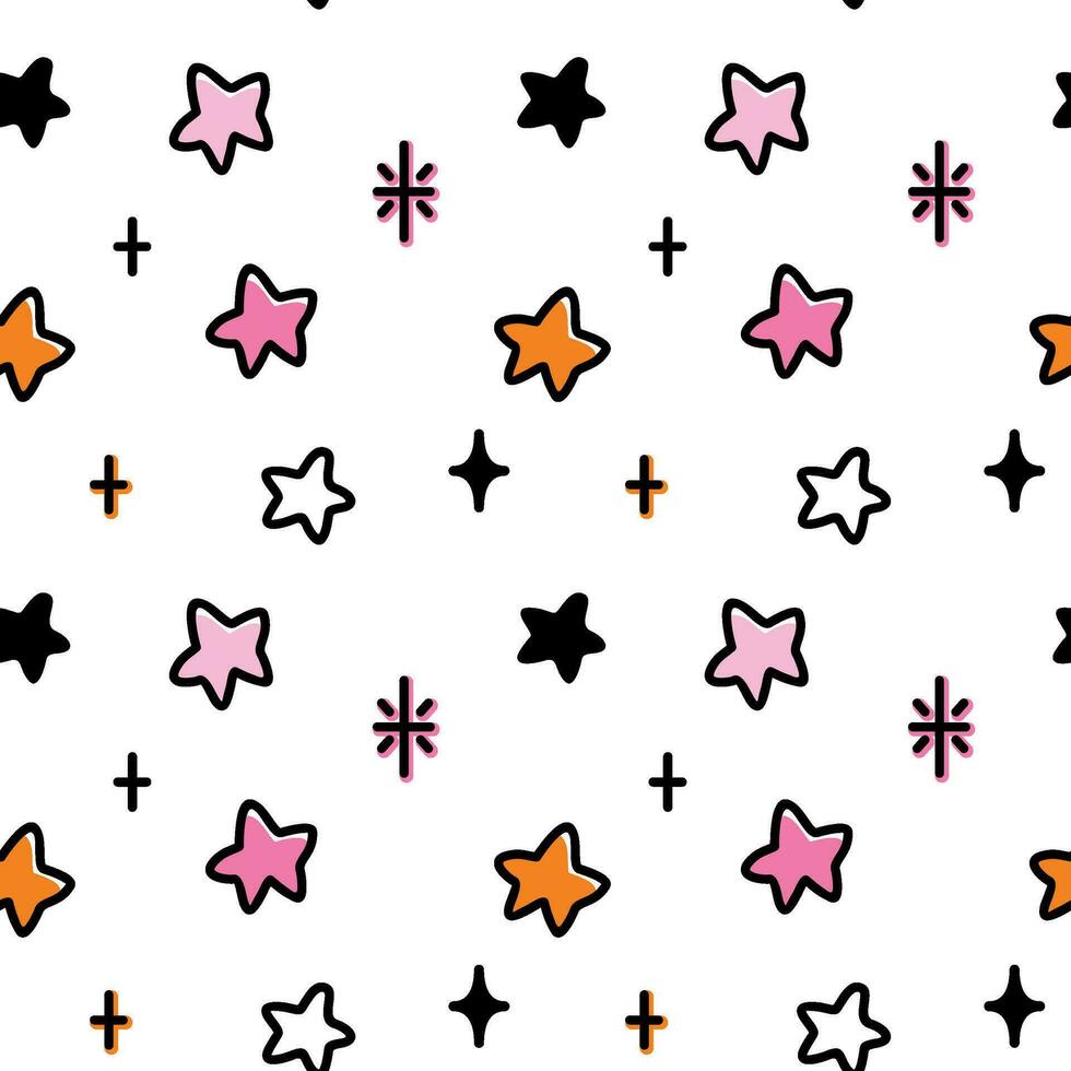 farbig Sterne auf ein Weiß Hintergrund, einfach drucken zum Kind Produkte. nahtlos Muster. Vektor. vektor