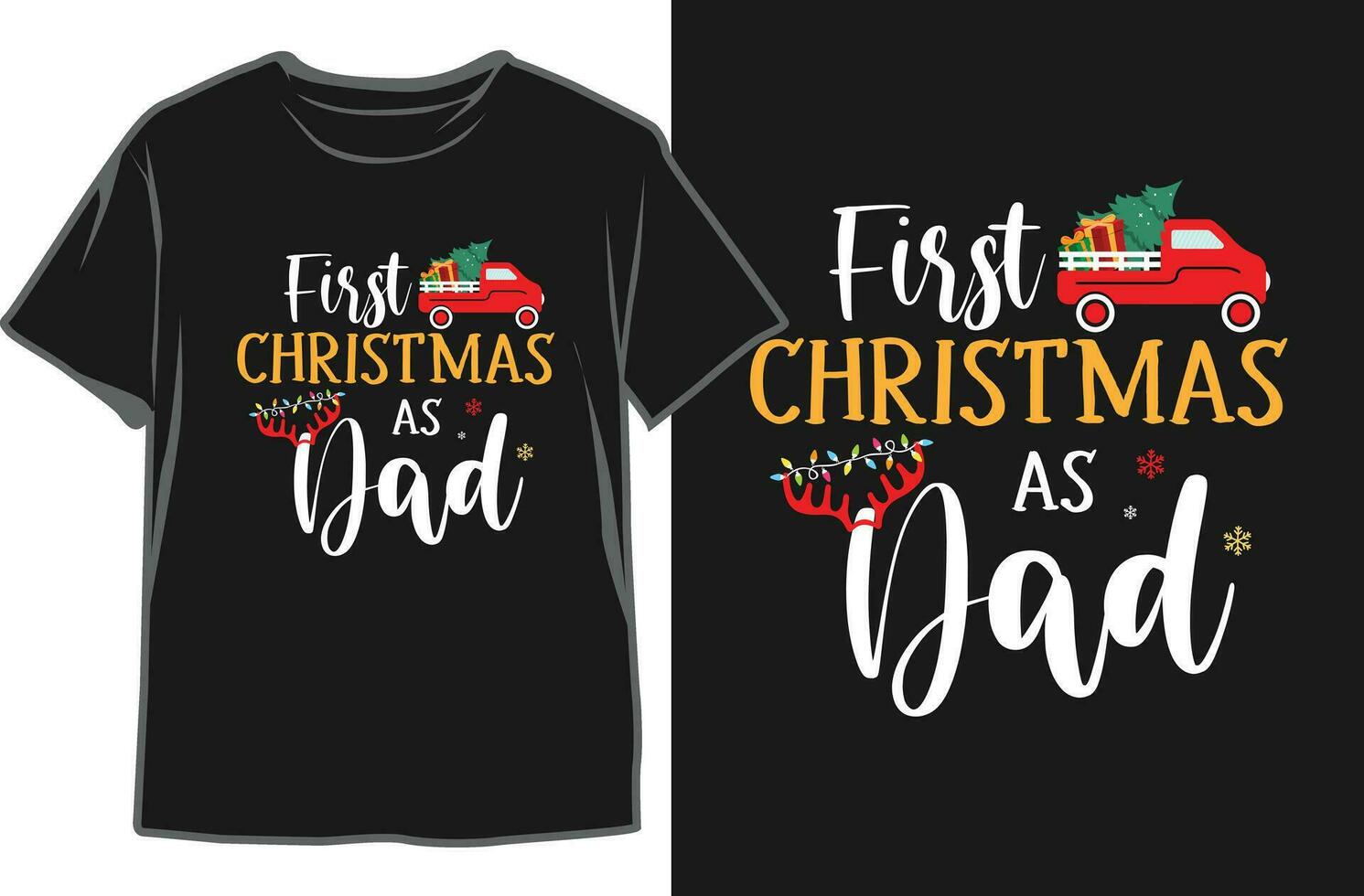 zuerst Weihnachten wie Papa-Weihnachten Papa T-Shirt Design vektor