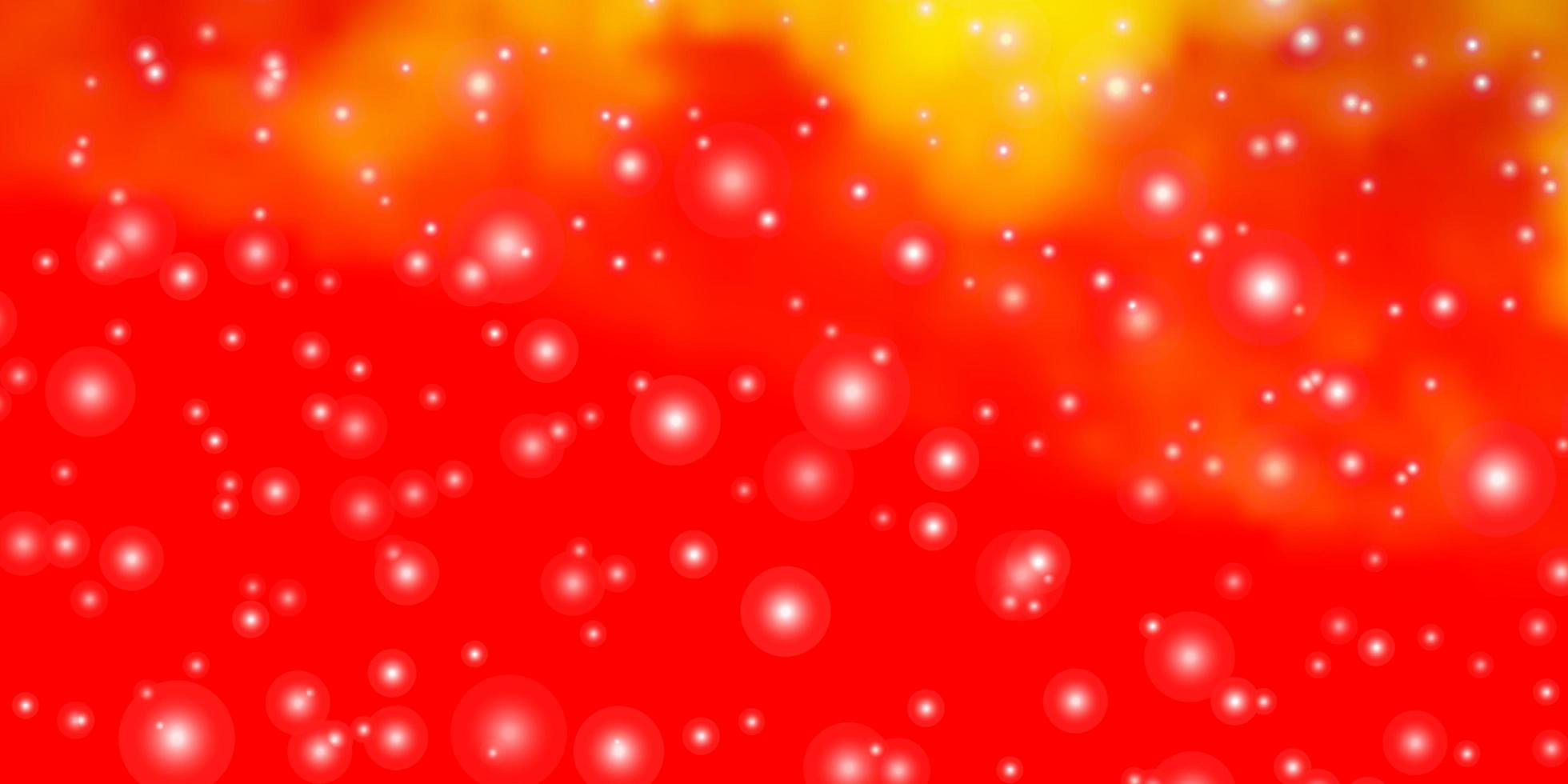 ljus orange vektor bakgrund med färgglada stjärnor.