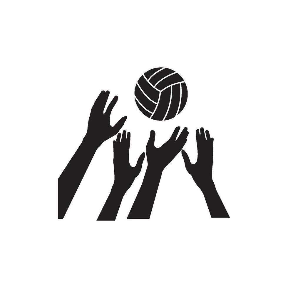 volleyboll logotyp ikon design vektor illustration