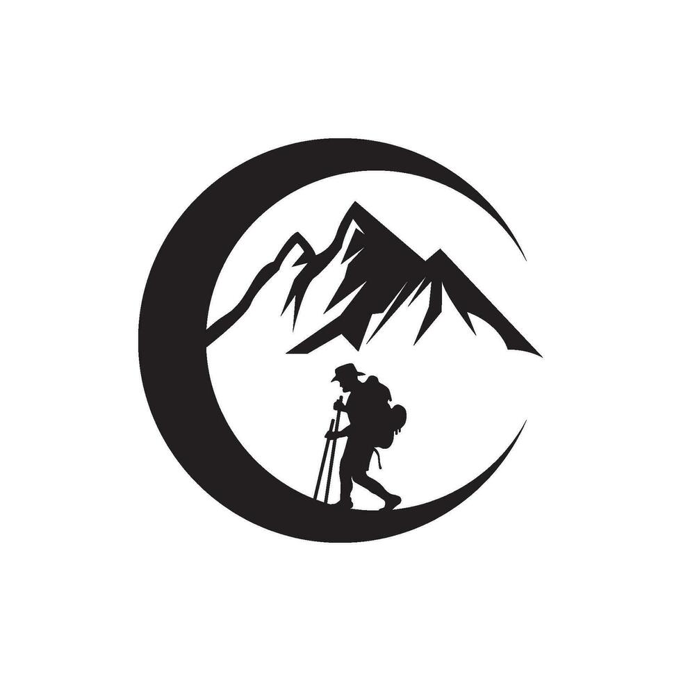 enkel klättrande logotyp ikon, design vektor illustration
