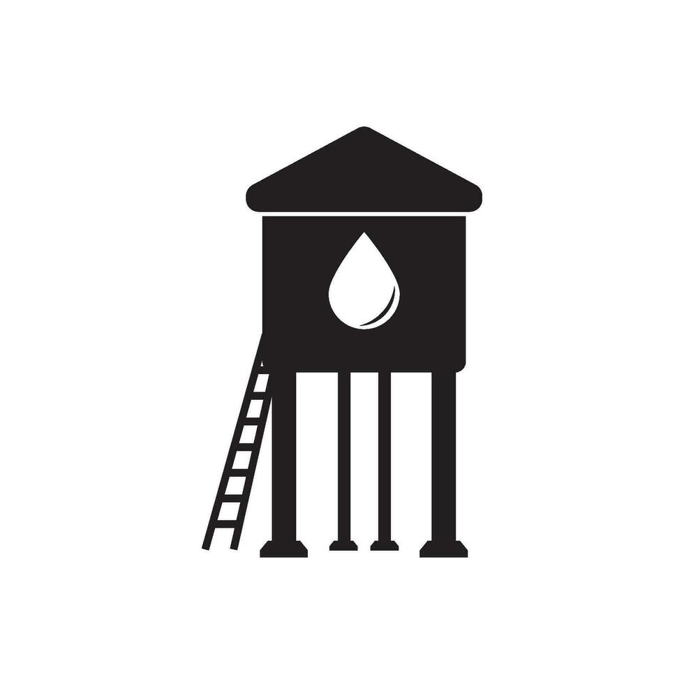 vatten torn vektor ikon illustration logotyp design.