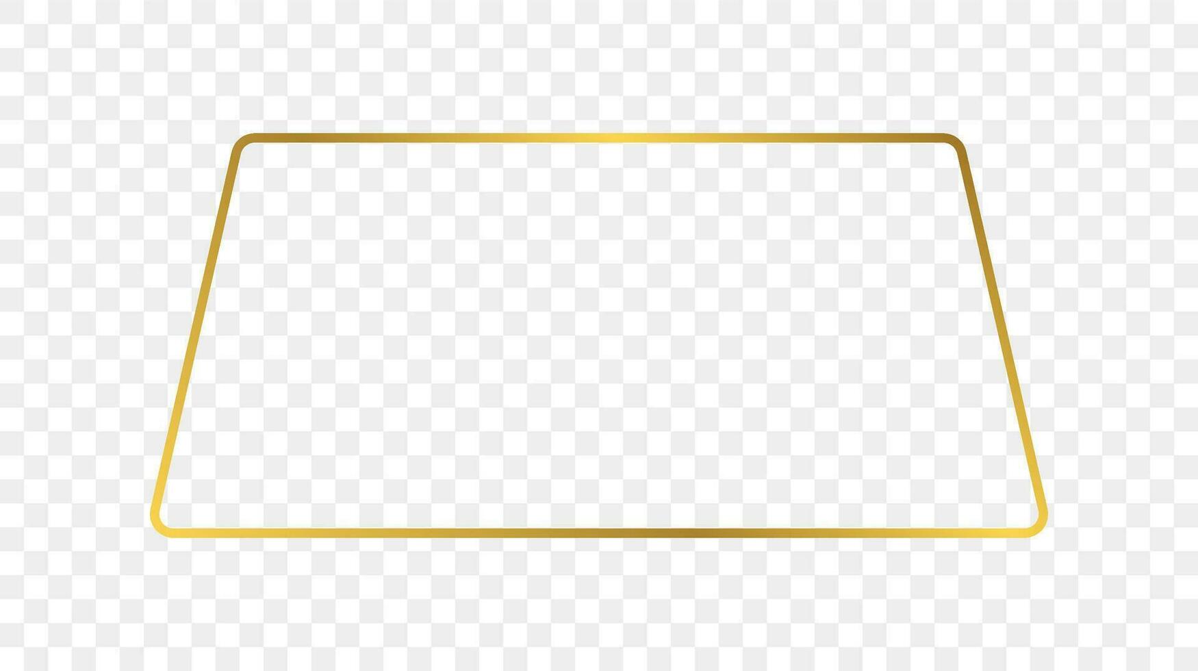 Gold glühend gerundet Trapez gestalten Rahmen vektor
