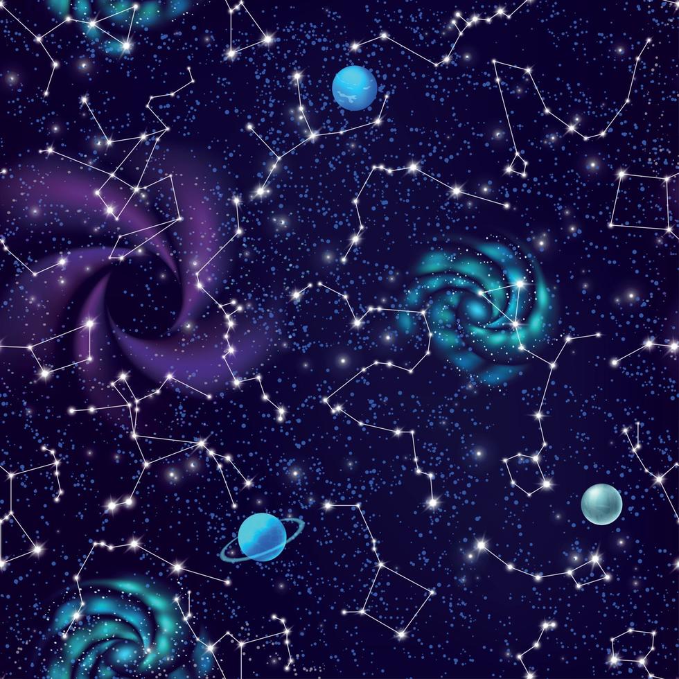 Raumkonstellationen nahtlose Muster-Vektor-Illustration vektor