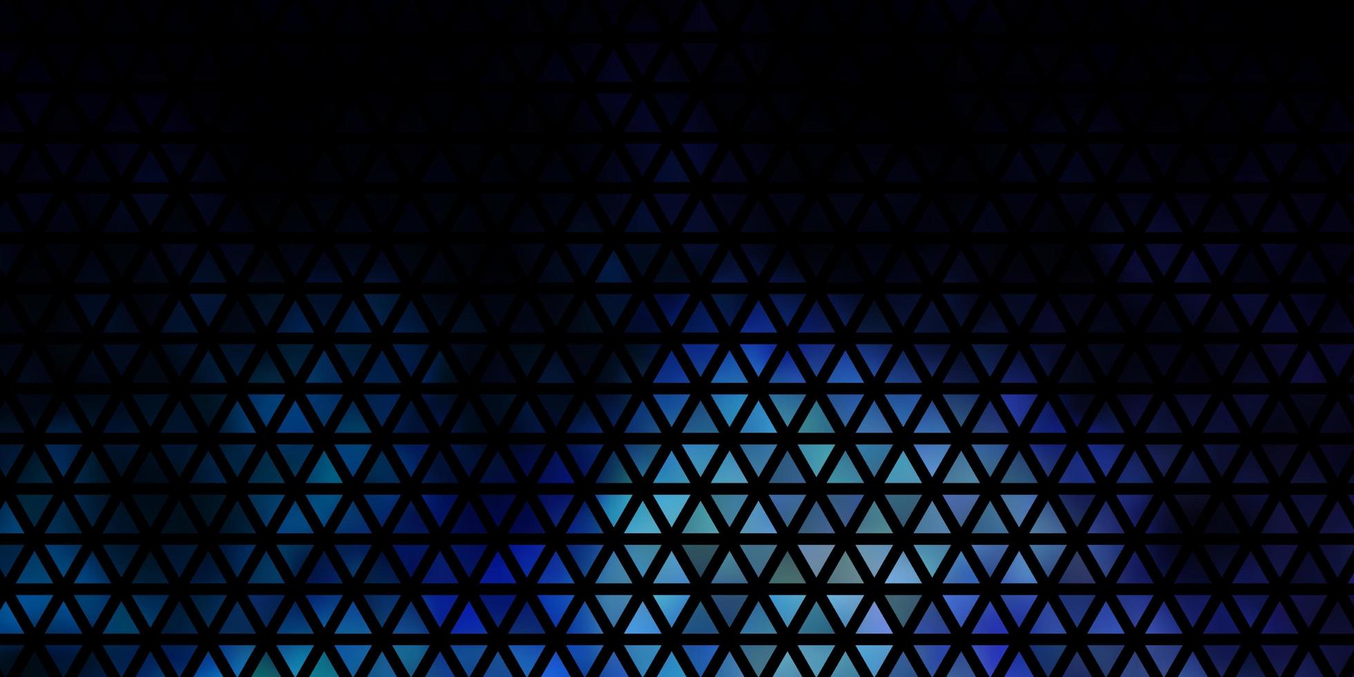 mörkblå vektor bakgrund med linjer, trianglar.
