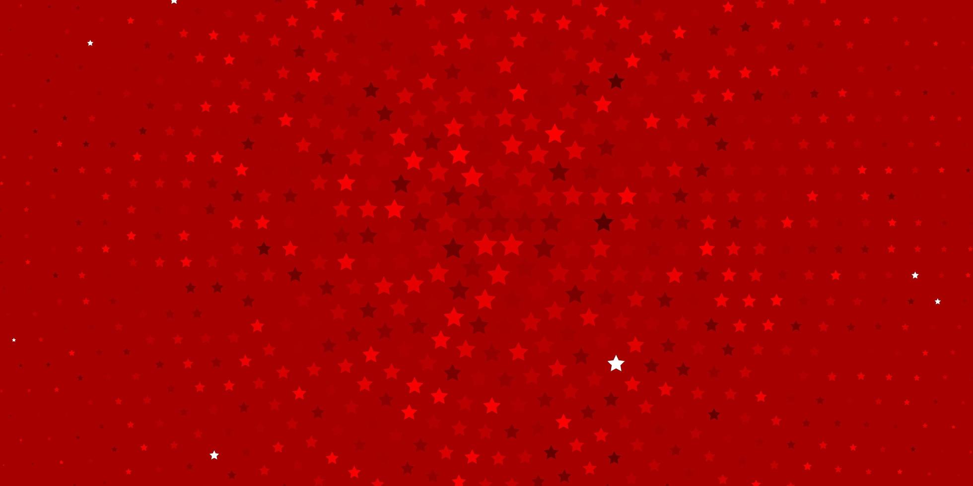 ljusröd vektorbakgrund med små och stora stjärnor. vektor