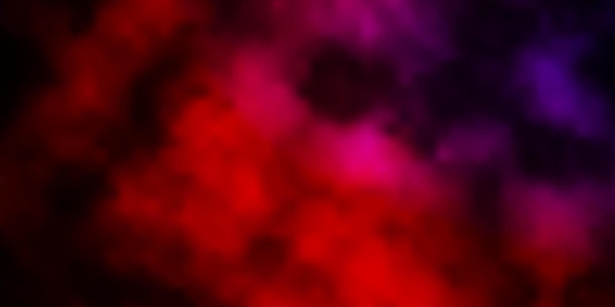 mörkrosa, röda vektormönster med moln. vektor