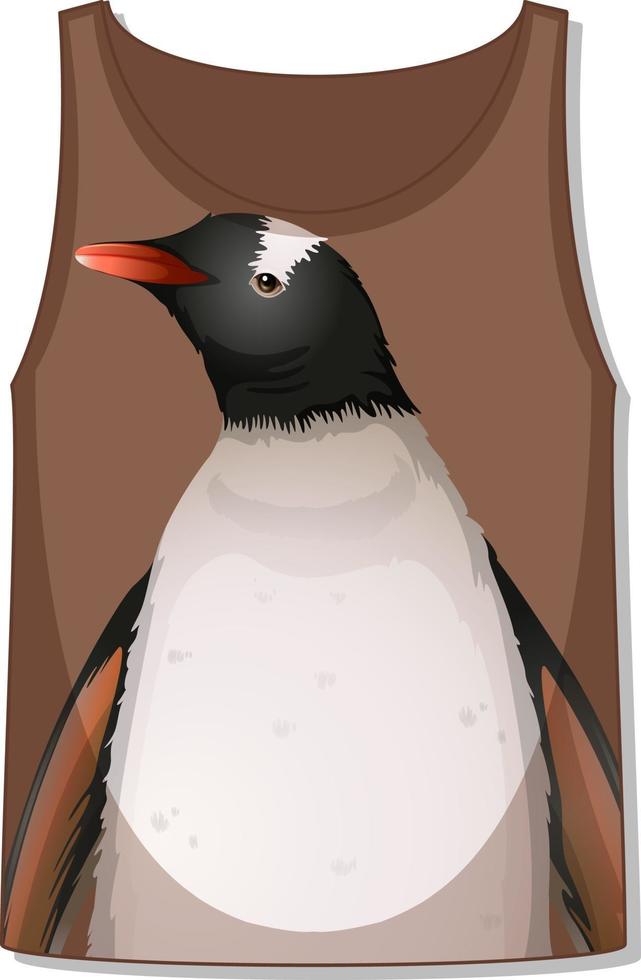 Vorderseite des Tanktops ärmellos mit Pinguinmuster vektor