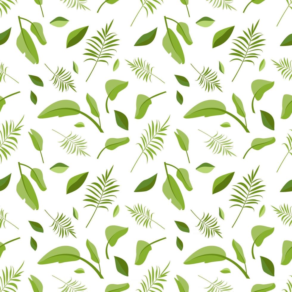 söta sömlösa mönster från gröna palmblad. vår- eller sommartryck vektor