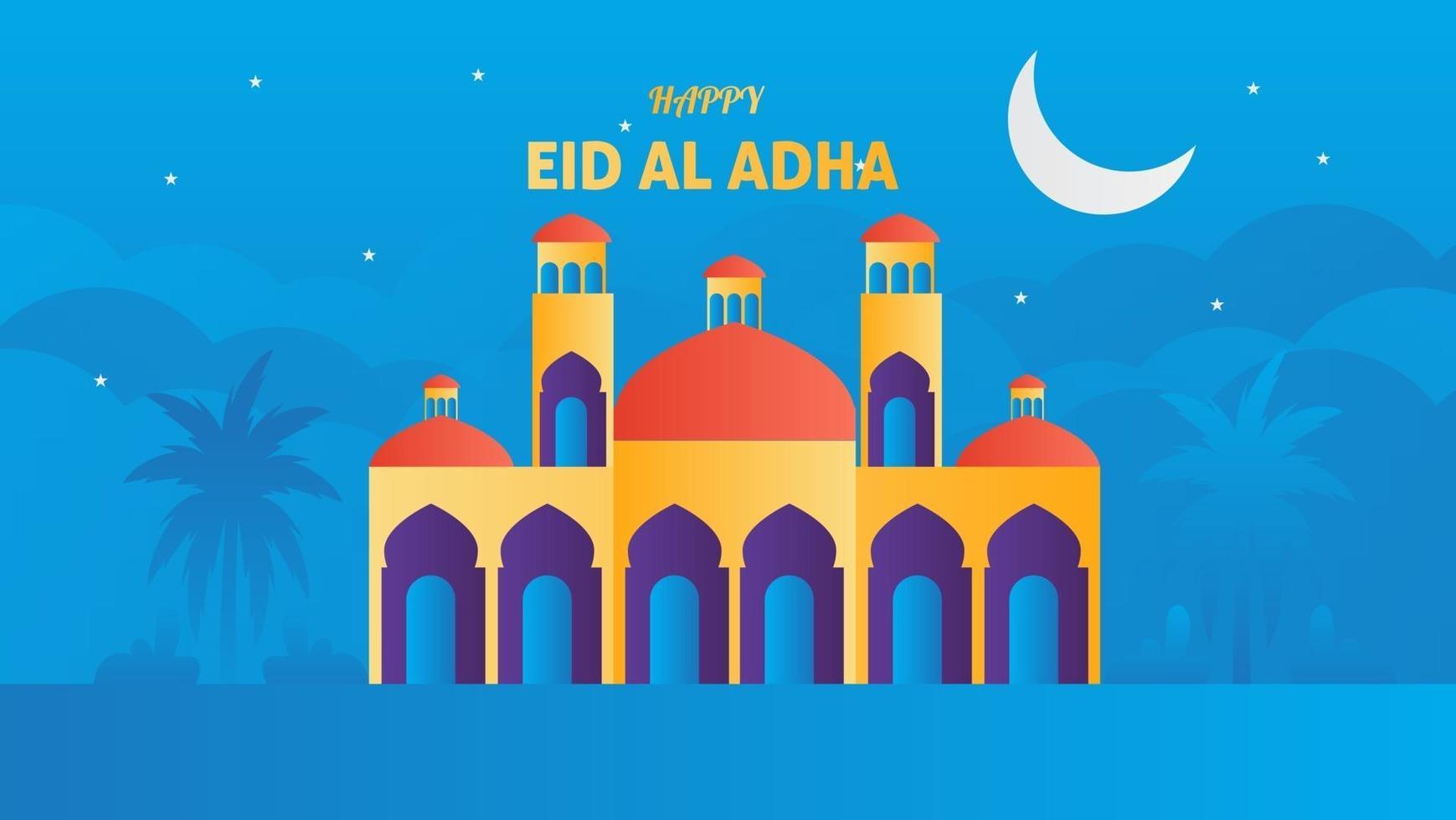 Eid al Adha Illustration Hintergrunddesign vektor