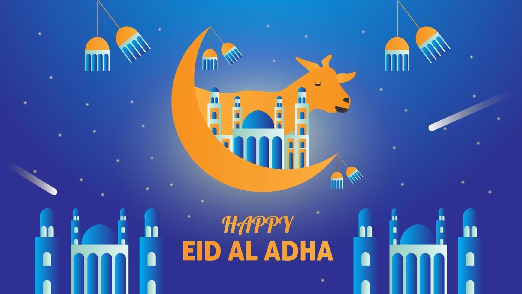 Eid al Adha Illustration Hintergrunddesign vektor