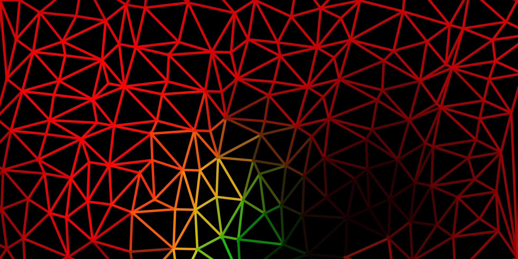 dunkelgrüne, rote Vektor-Dreieck-Mosaik-Tapete. vektor