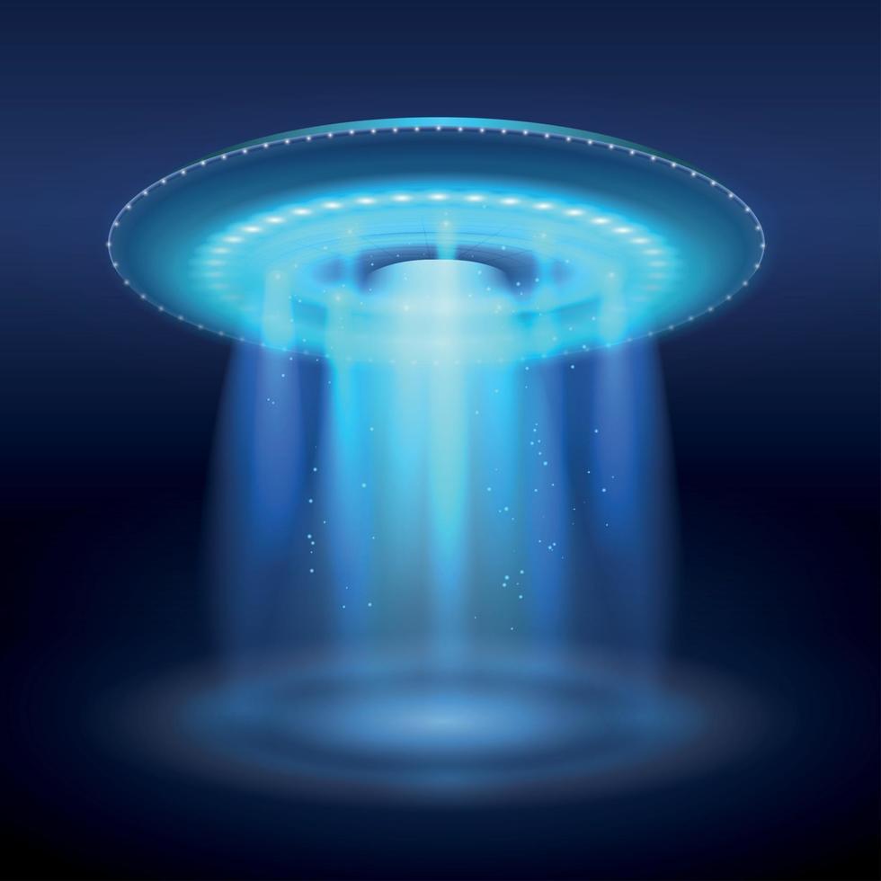 ufo mit lichtportalillustrationsvektorillustration vektor