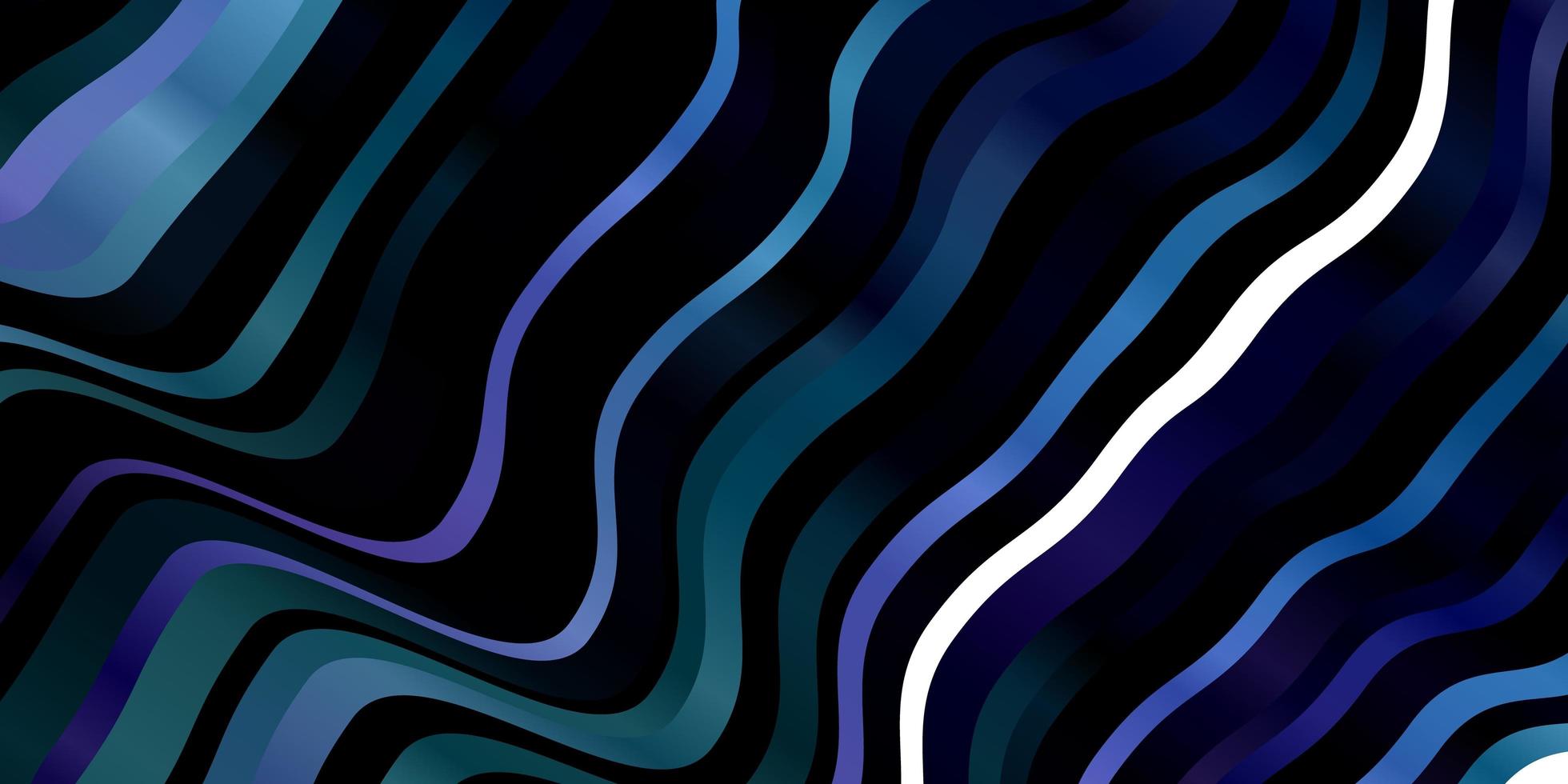 mörkrosa, blå vektormönster med böjda linjer. vektor