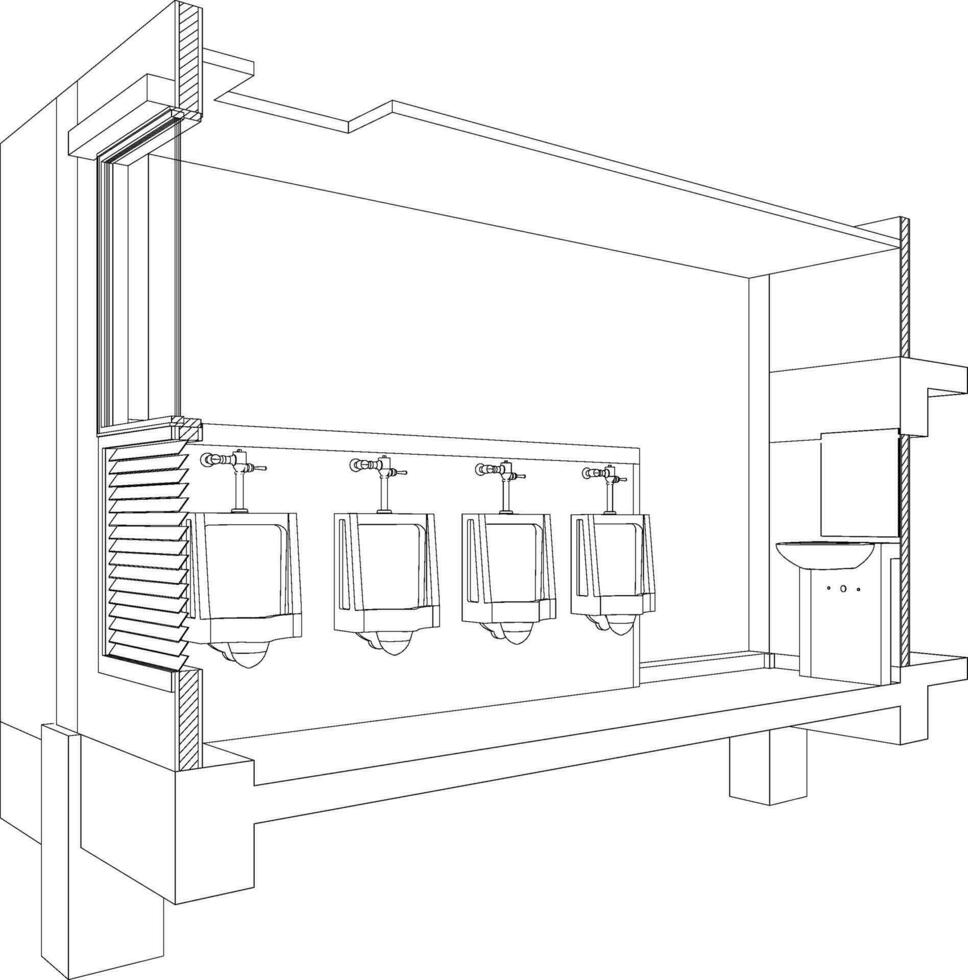 3d Illustration von Toilette und Badezimmer vektor