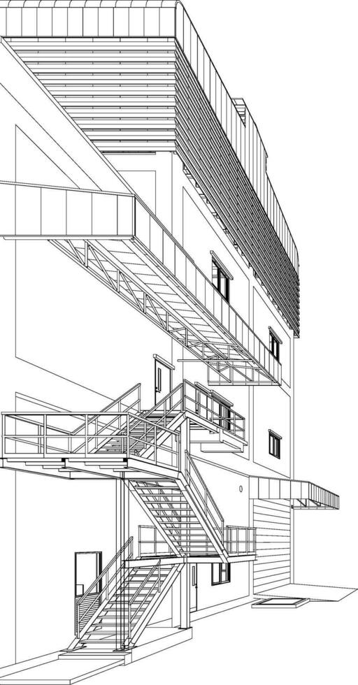 3d Illustration von industriell Gebäude vektor